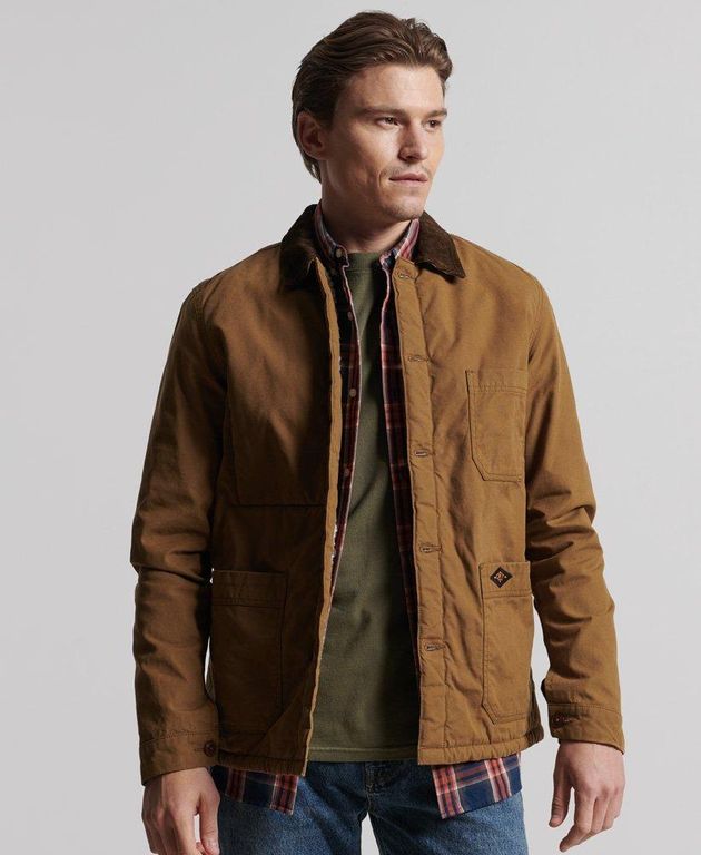 Bild von Superdry Utility Mix Over Shirt Brown / Duck Wax – Brown – Superdry Jackets